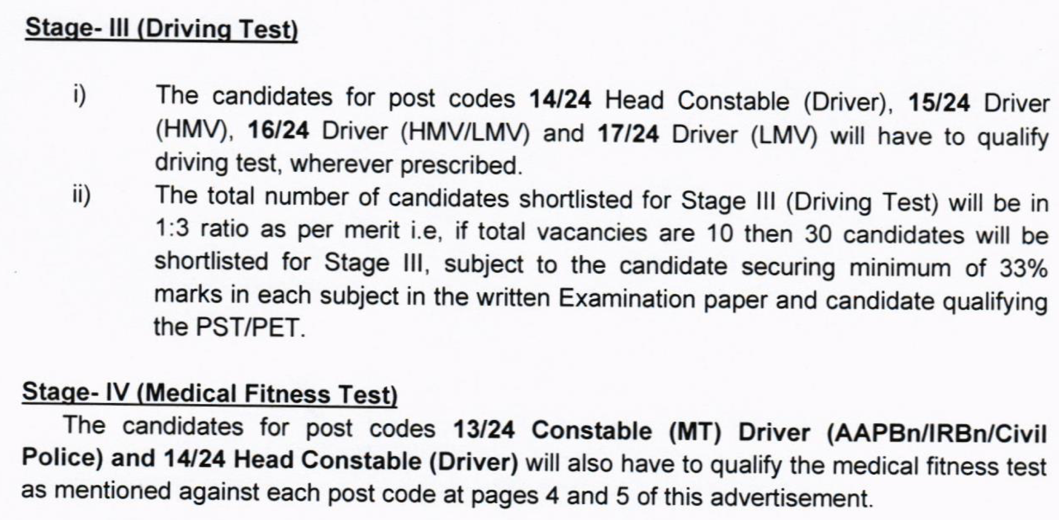 APSSB Group C Syllabus 2024 Non-Ministerial Technical Exam Pattern driving medical test